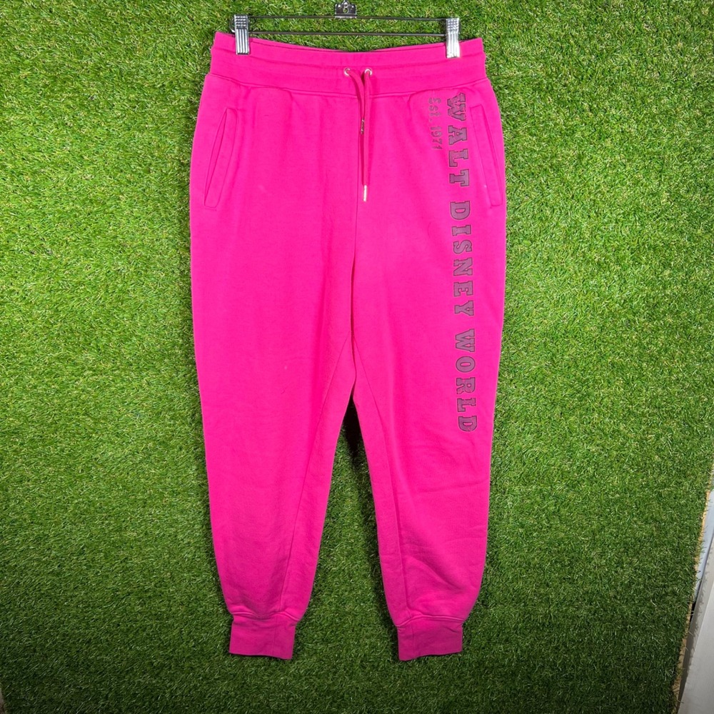 Disney World Est 1971 Pink Graphic Jogger Sweatpants Womens Medium 4570